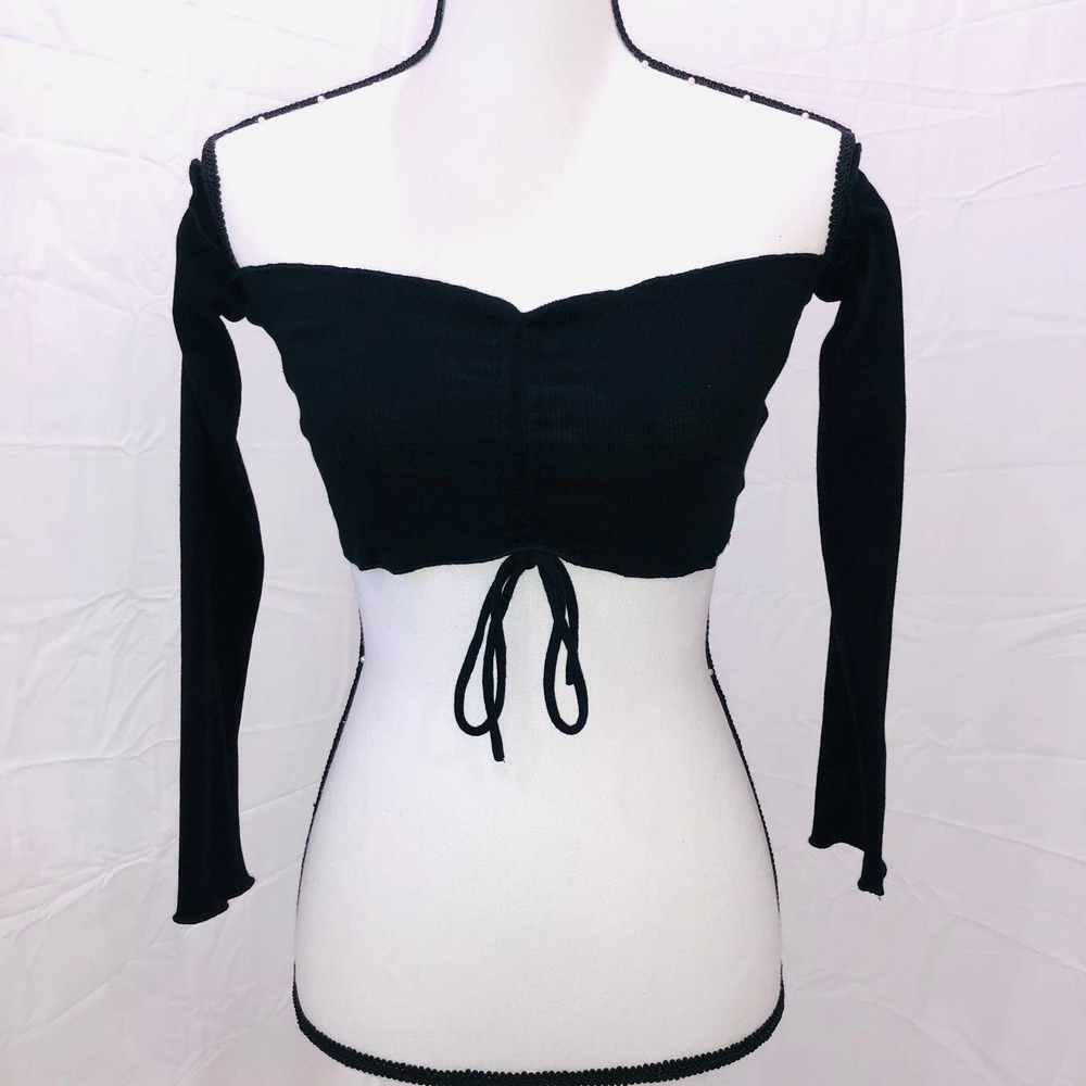 Black Long Sleeve Tube Top